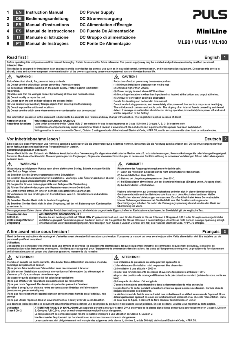 Puls MiniLine ML90 User manual
