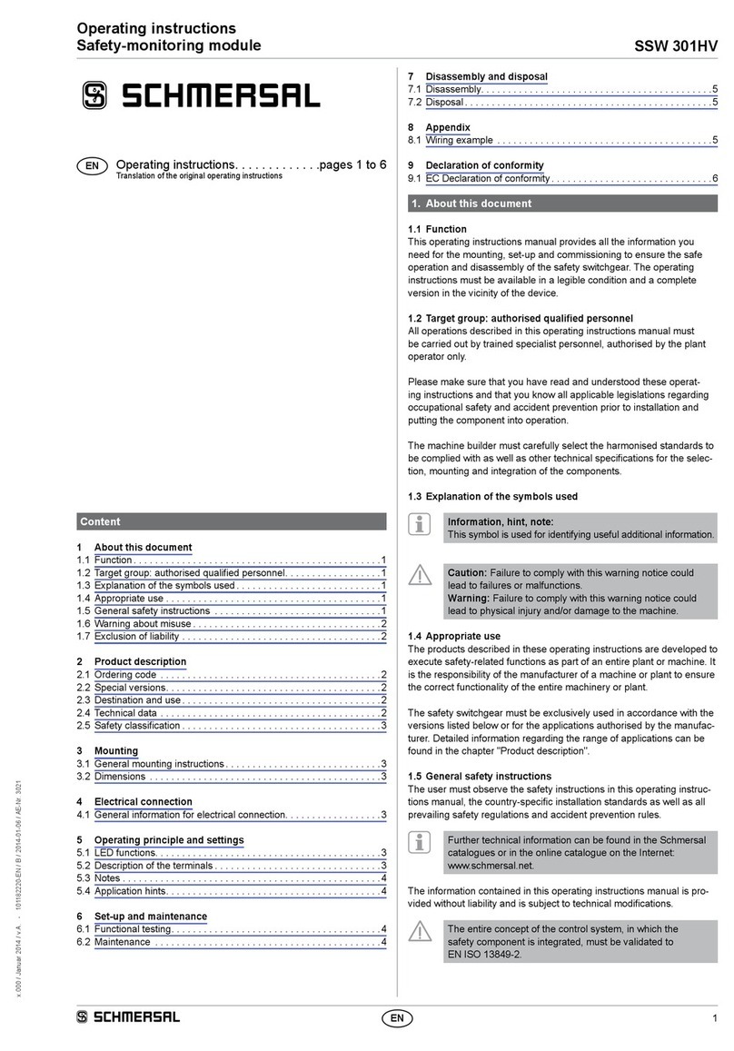 schmersal SSW 301HV operating instructions