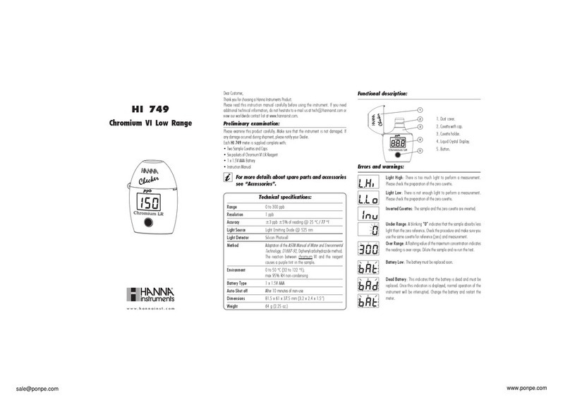 Hanna Instruments HI 749 User manual