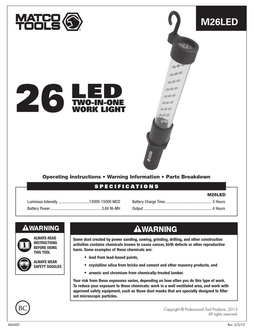 Matco Tools M26LED operating instructions