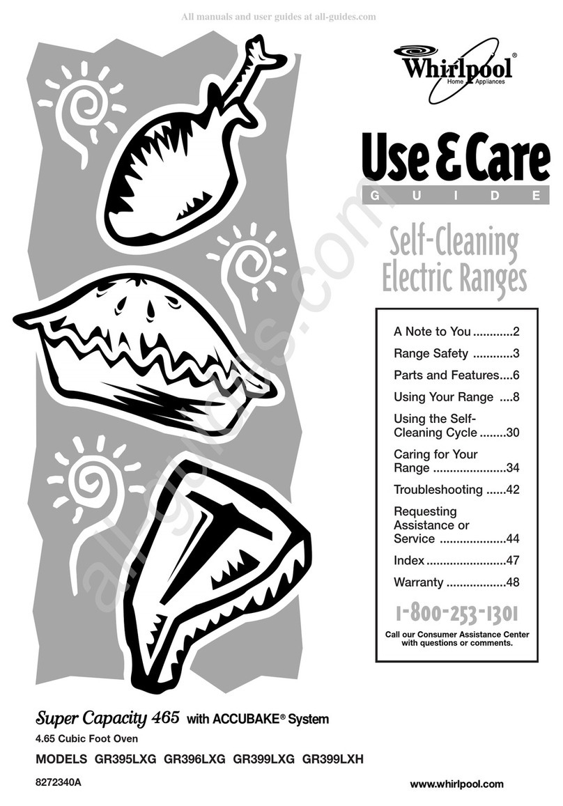Whirlpool GR395LXH Use & care guide