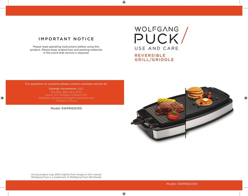 Wolfgang Puck SWPRGG100 Use and care Wolfgang Puck SWPRGG100 Use and care