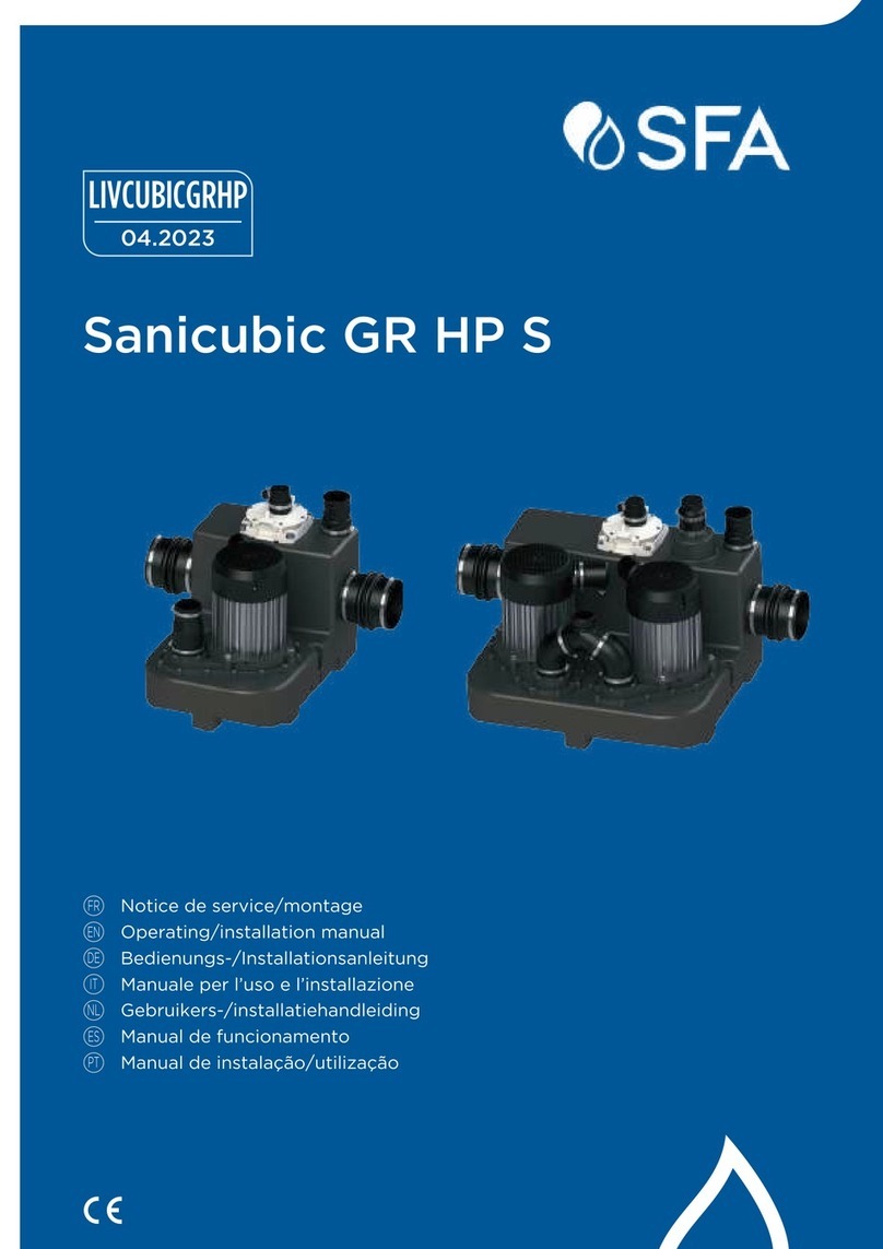 SFA Sanicubic 1 GR HP 2.0 S Operating & installation manual SFA Sanicubic 1 GR HP 2.0 S Operating & installation manual