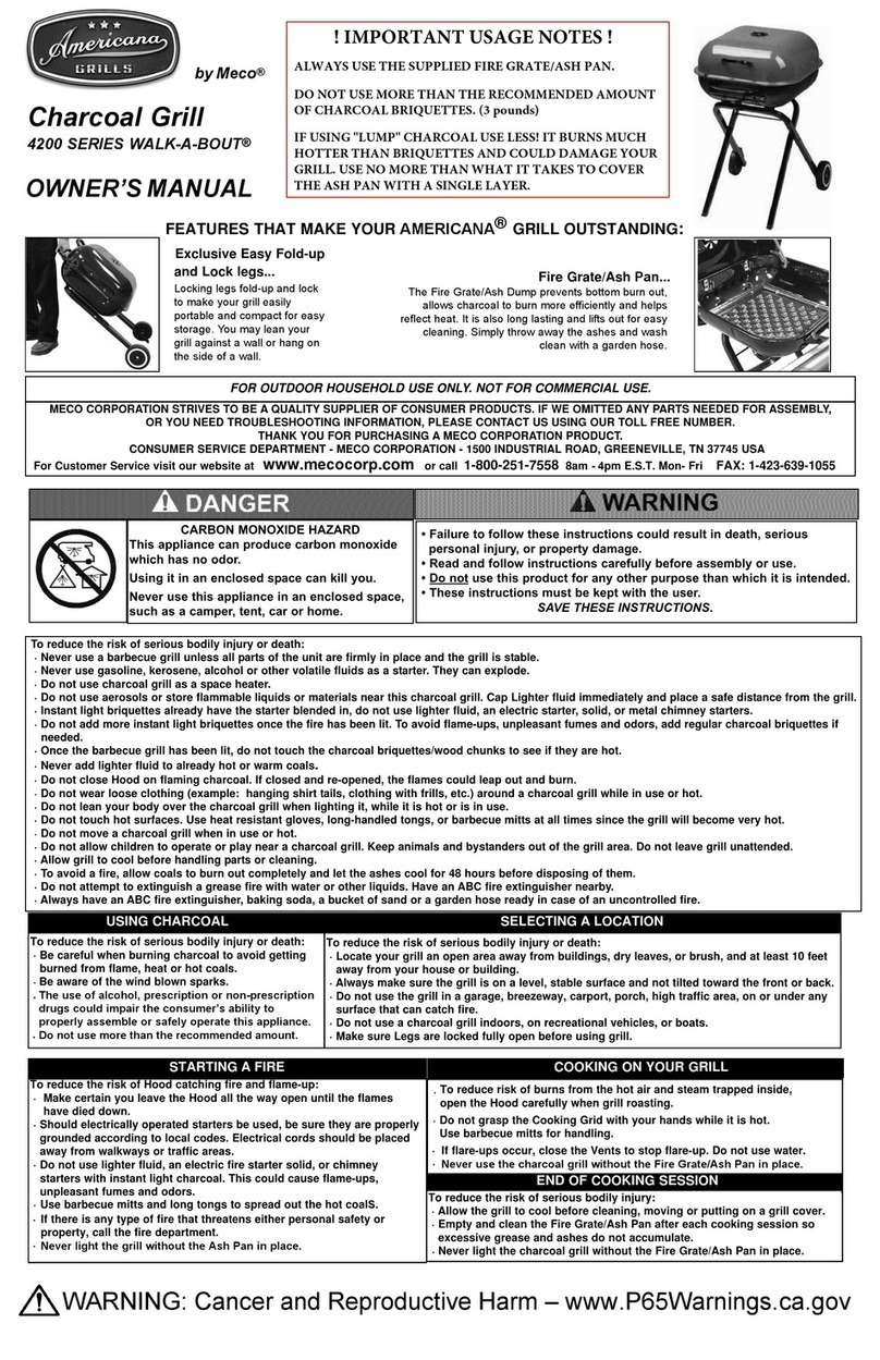 Meco Americana GRILLS WALK-A-BOUT 4200 Series owner's manual
