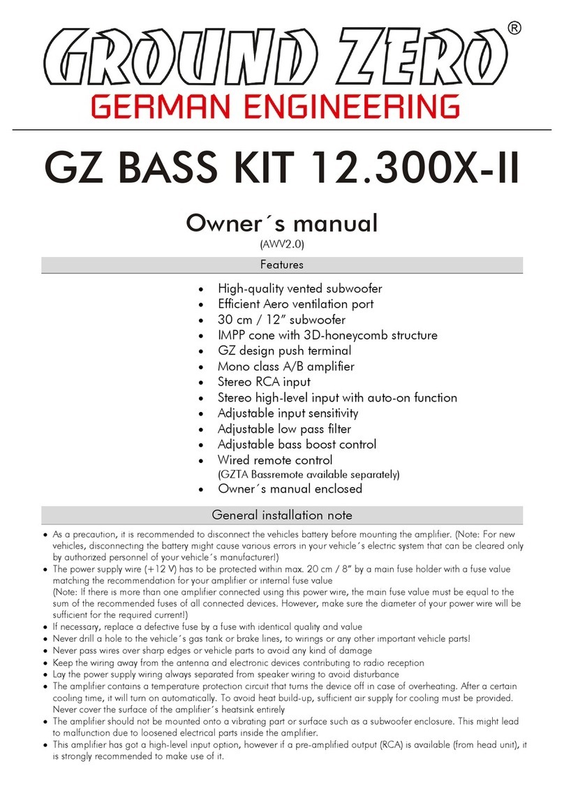 Ground Zero 12.300X-II owner's manual