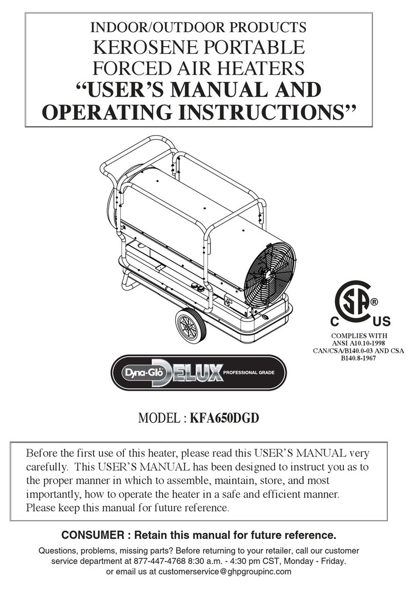GHP Group Dyna-Glo ELUX KFA650DGD User manual