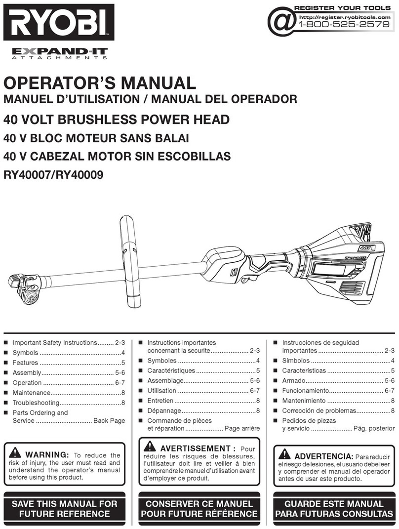 Ryobi RY40007 Operator's manual
