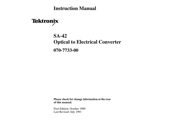 Tektronix SA-42 User manual Tektronix SA-42 User manual