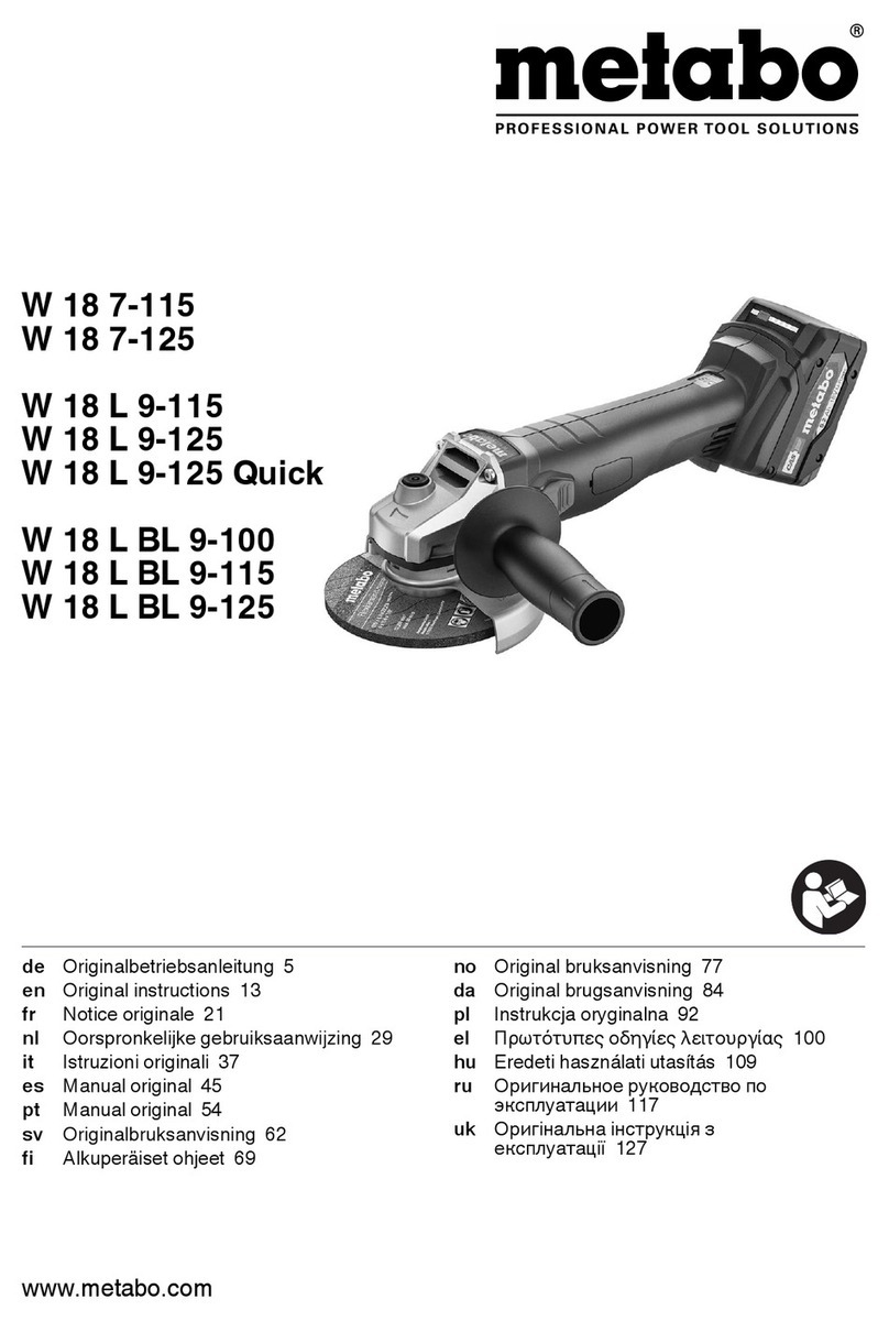 Metabo W 18 7-115 User manual