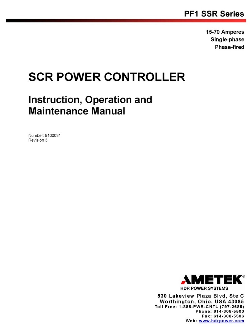 Ametek PF1 SSR Series Operation and maintenance manual