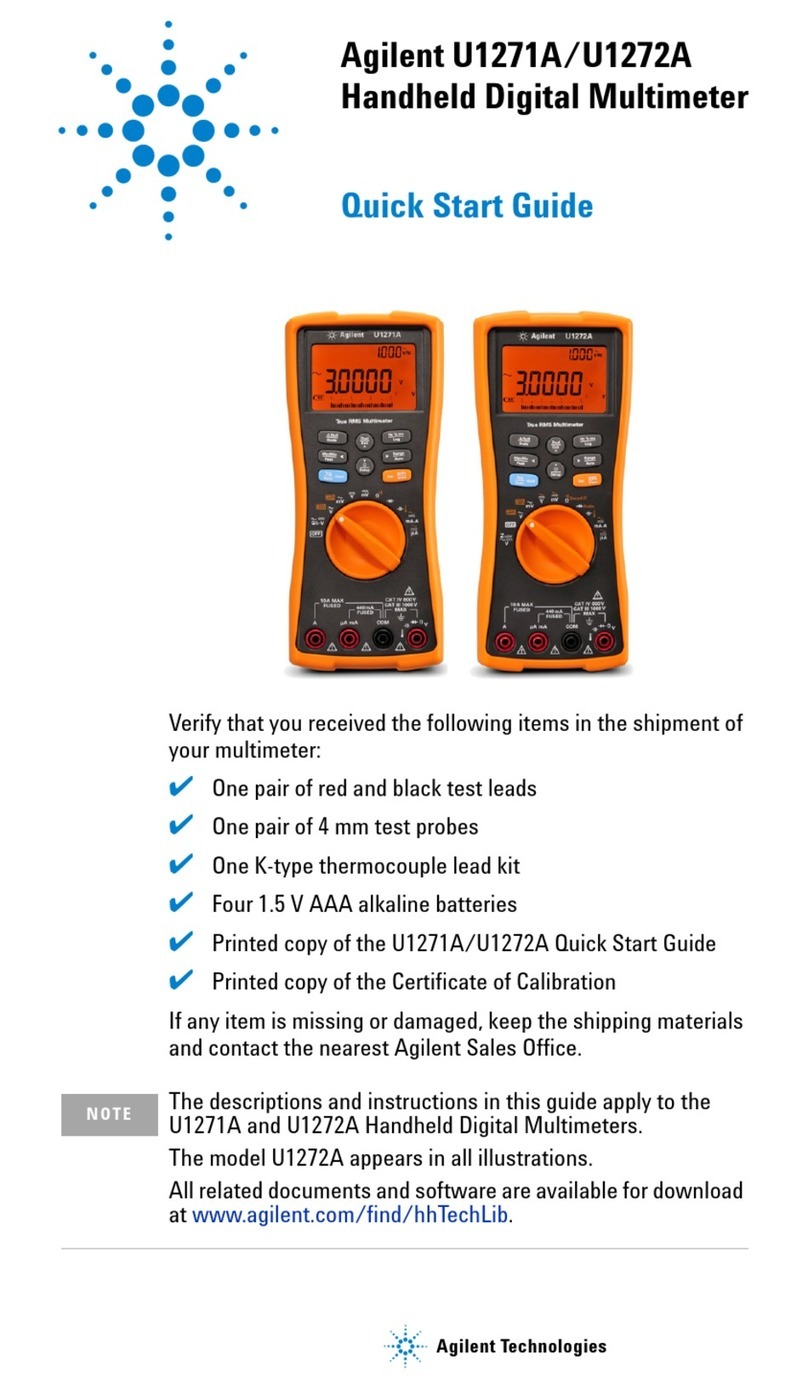 Agilent Technologies U1272A quick start guide