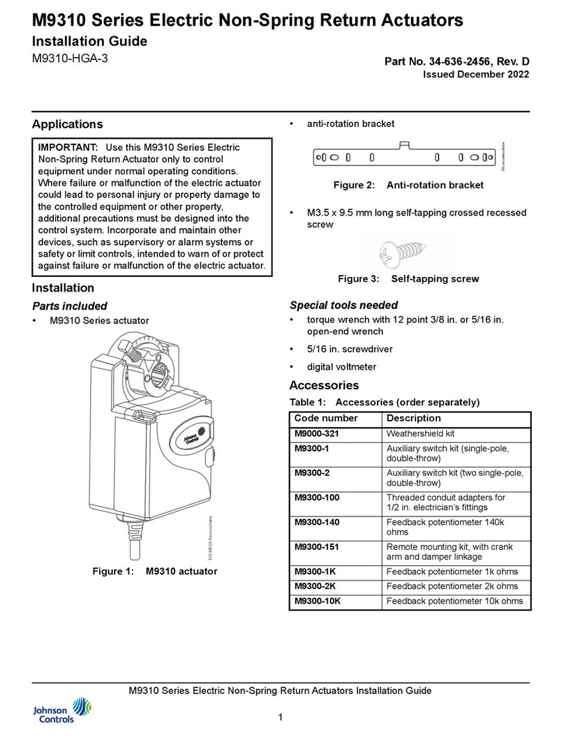 Johnson Controls M9310-HGA-3 User manual