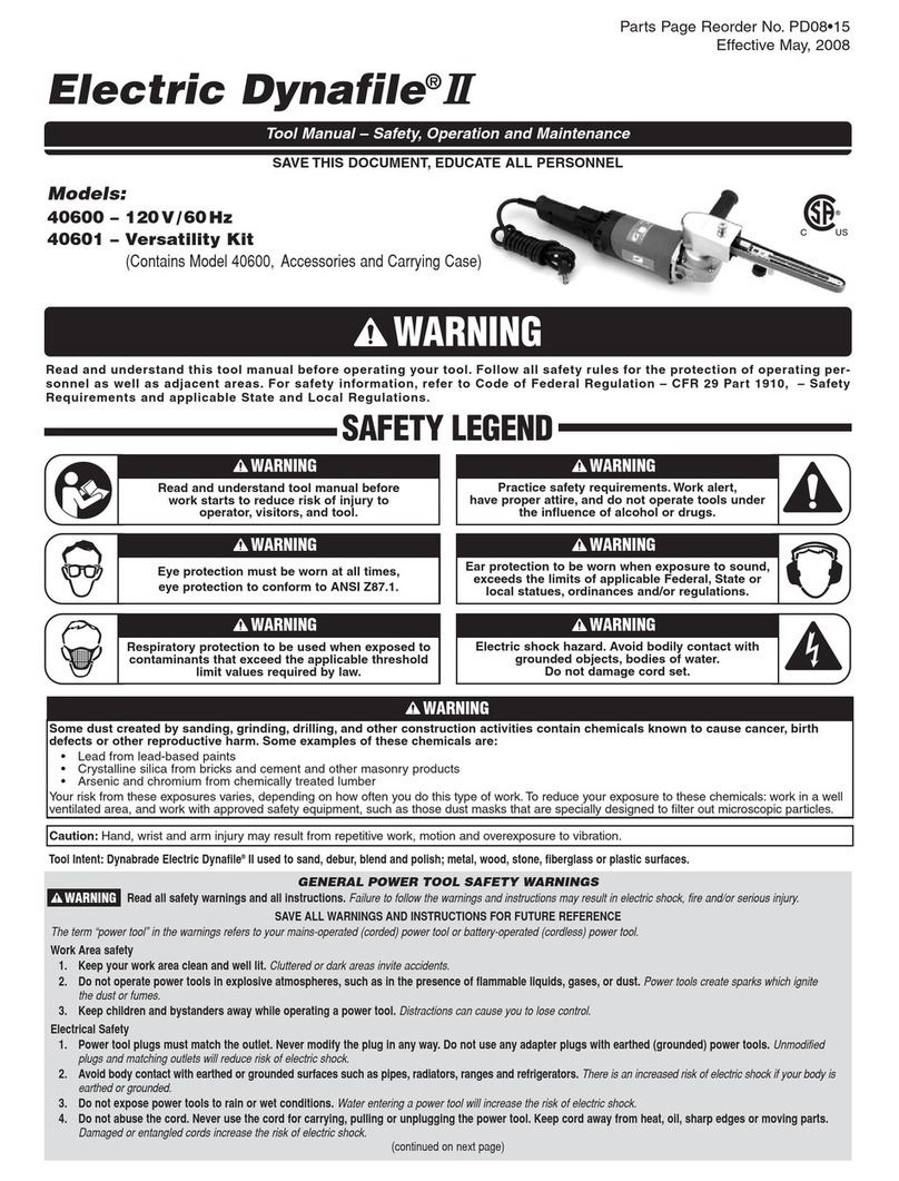 Dynabrade 40600 Safety, operation and maintenance instructions