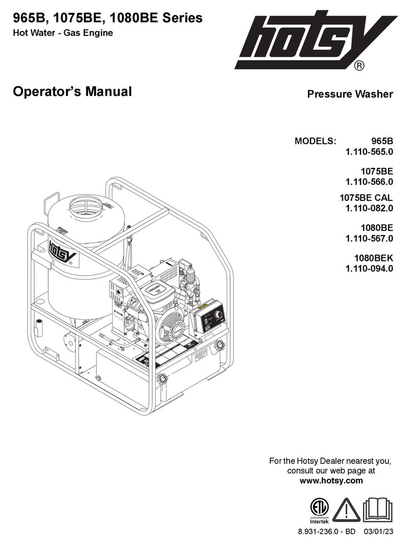 Hotsy 1075BE CAL Operator's manual