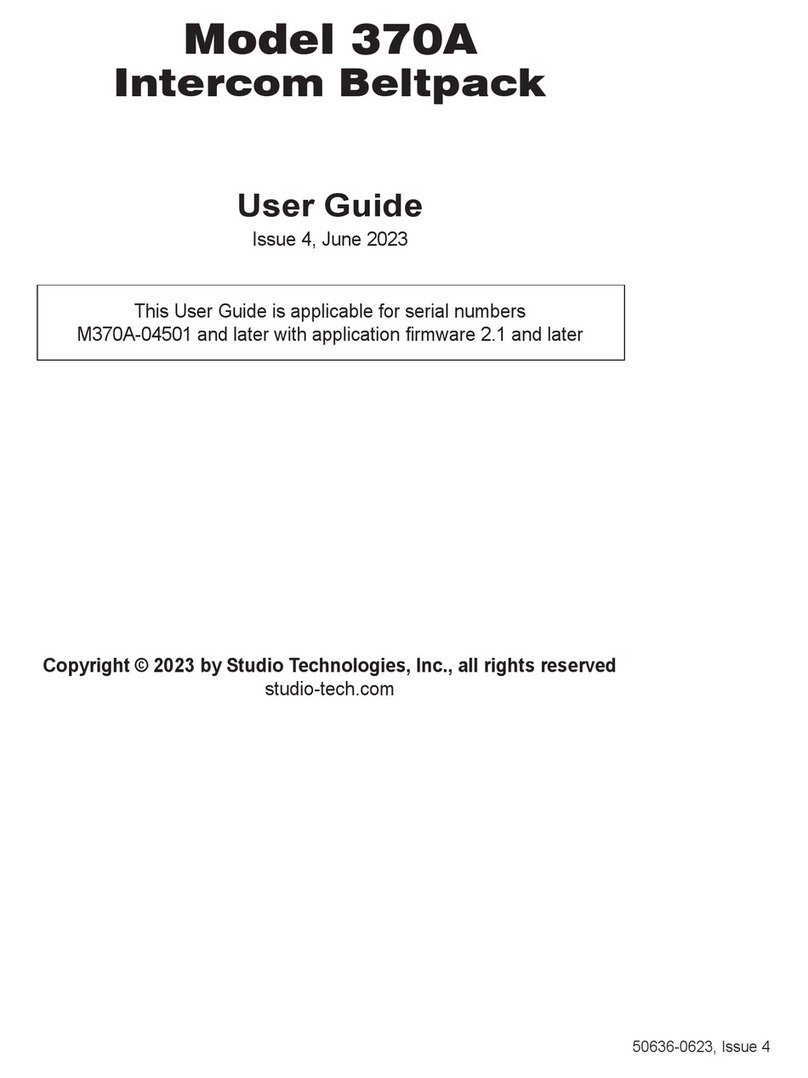 Studio Technologies 370A User manual