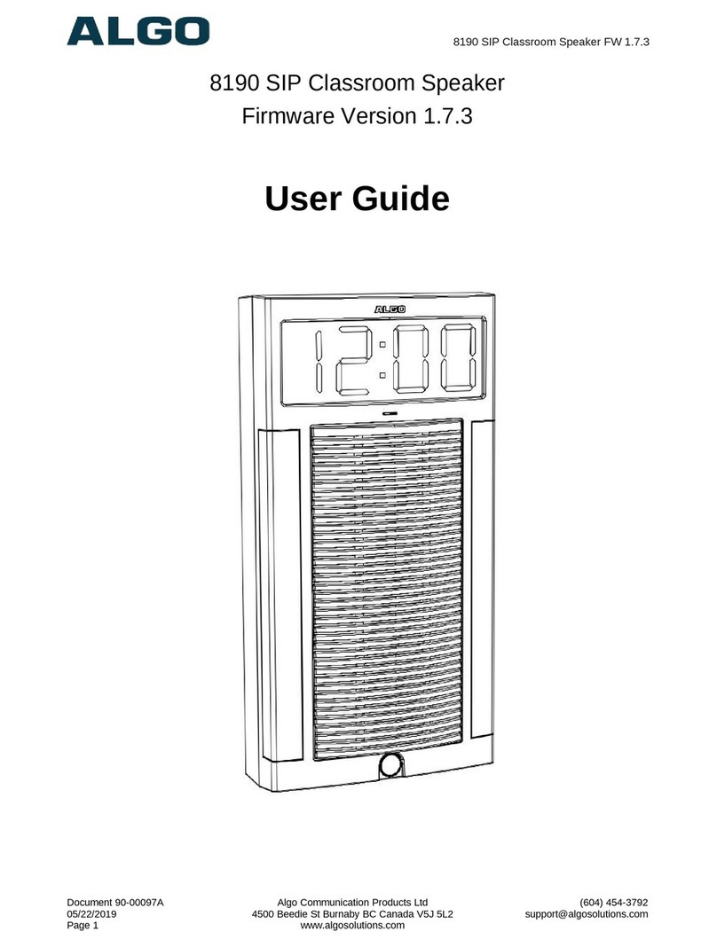 Algo 8190 user guide