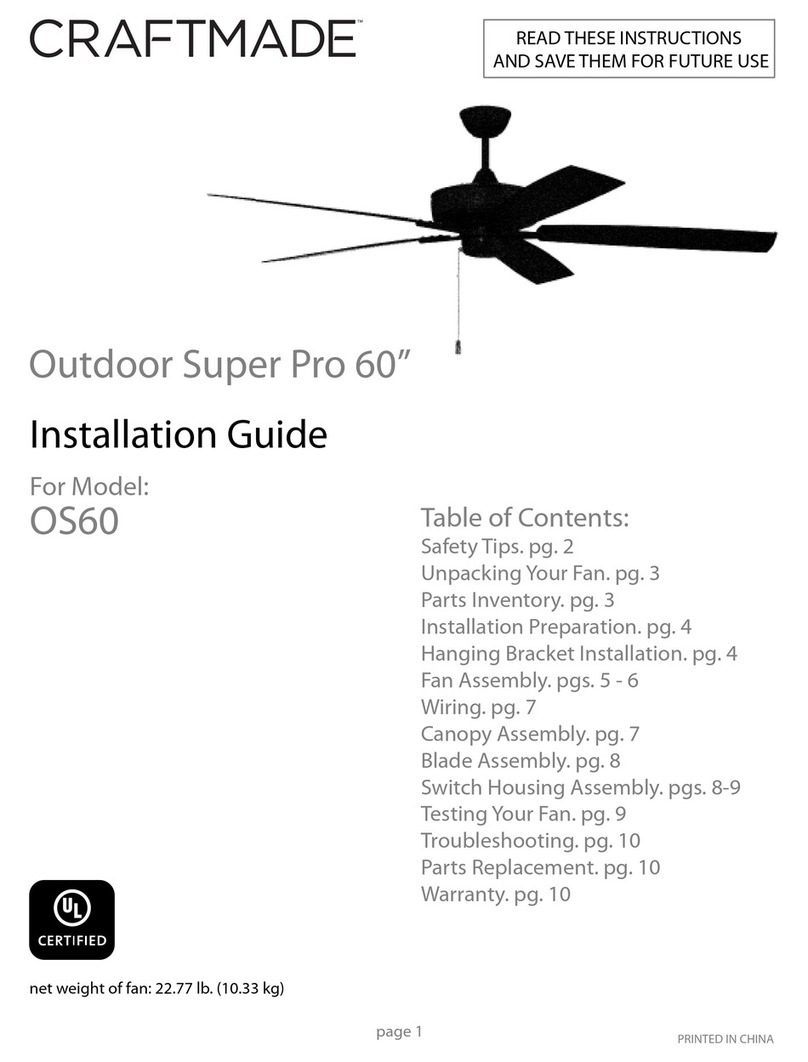 Craftmade Outdoor Super Pro 60 User manual