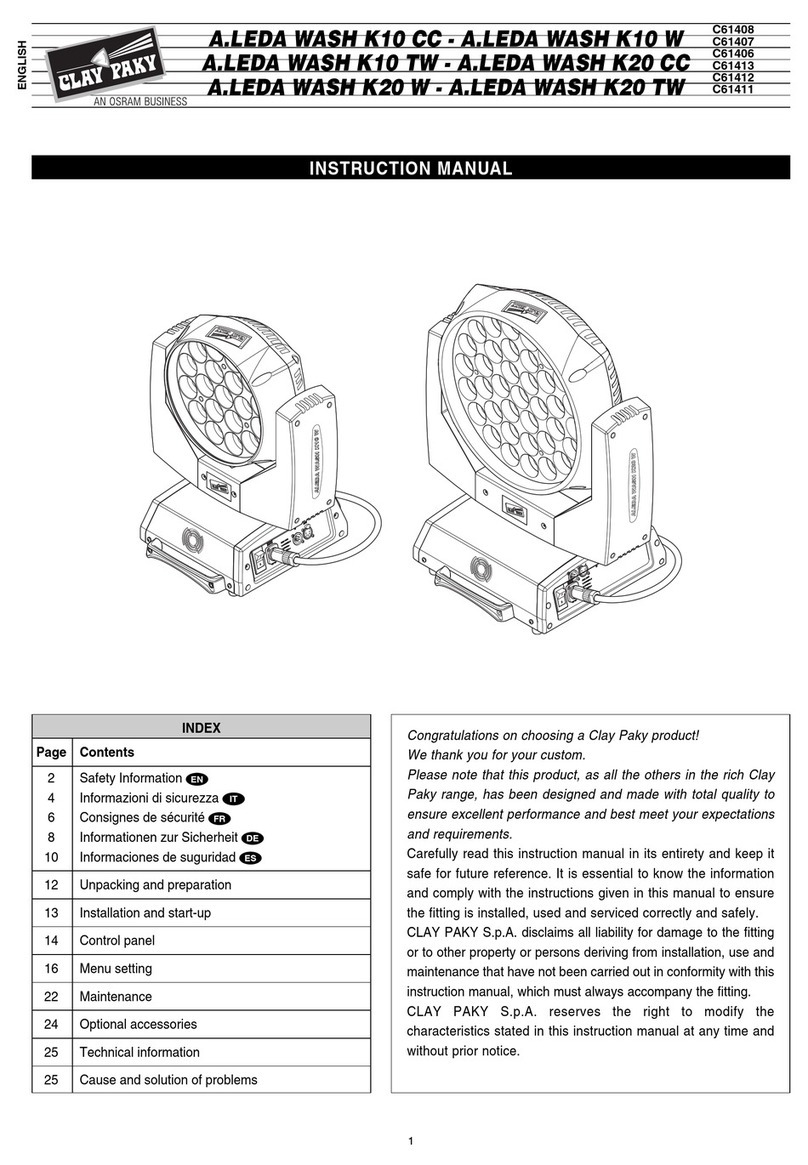 Claypaky A.LEDA WASH K10 W instruction manual