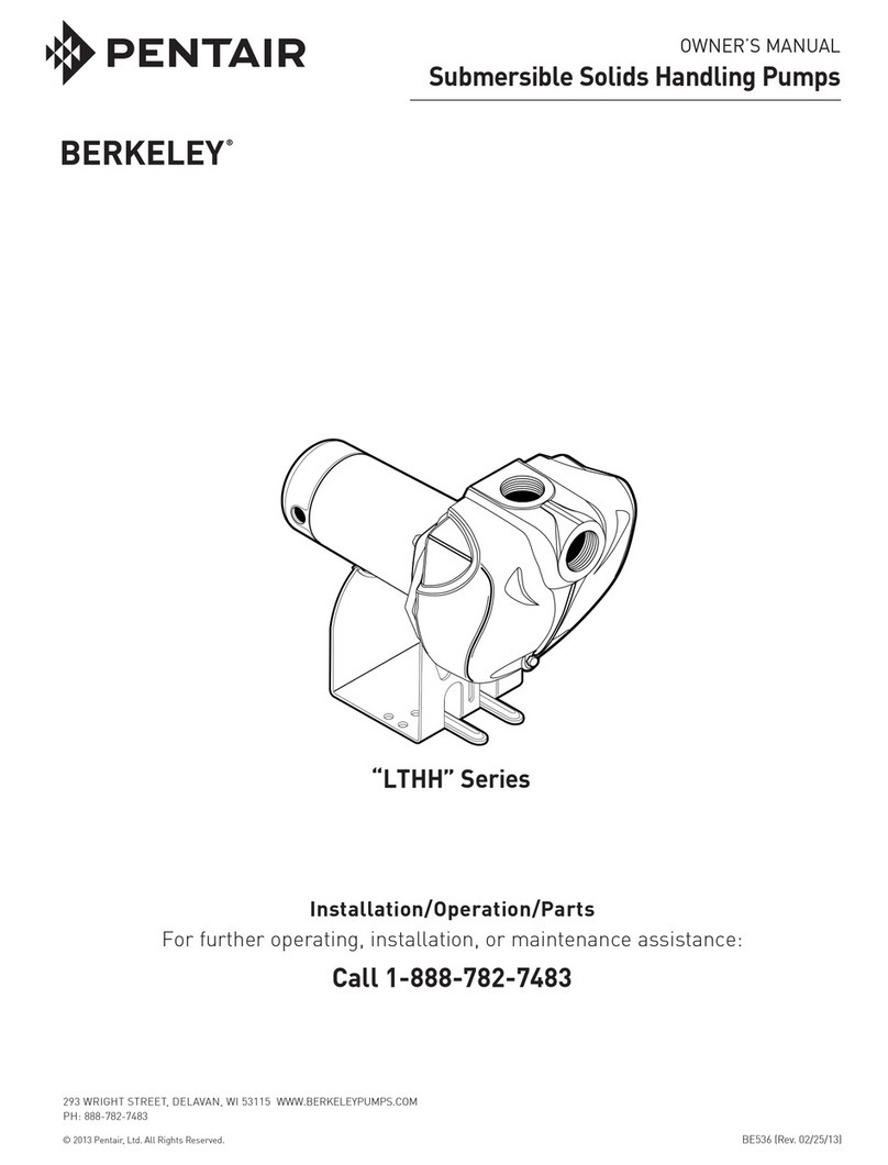 Pentair BERKELEY 10LTHH3 Installation, operation & parts