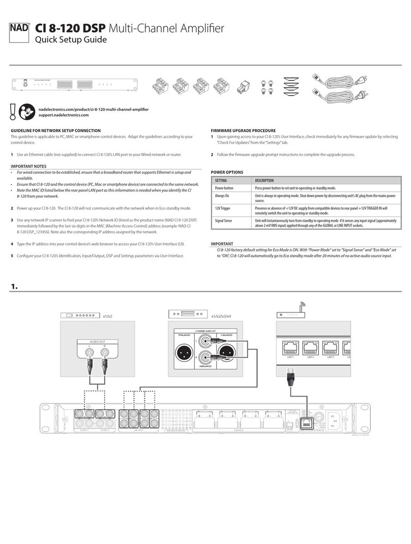 NAD CI 8-120 DSP Quick setup guide