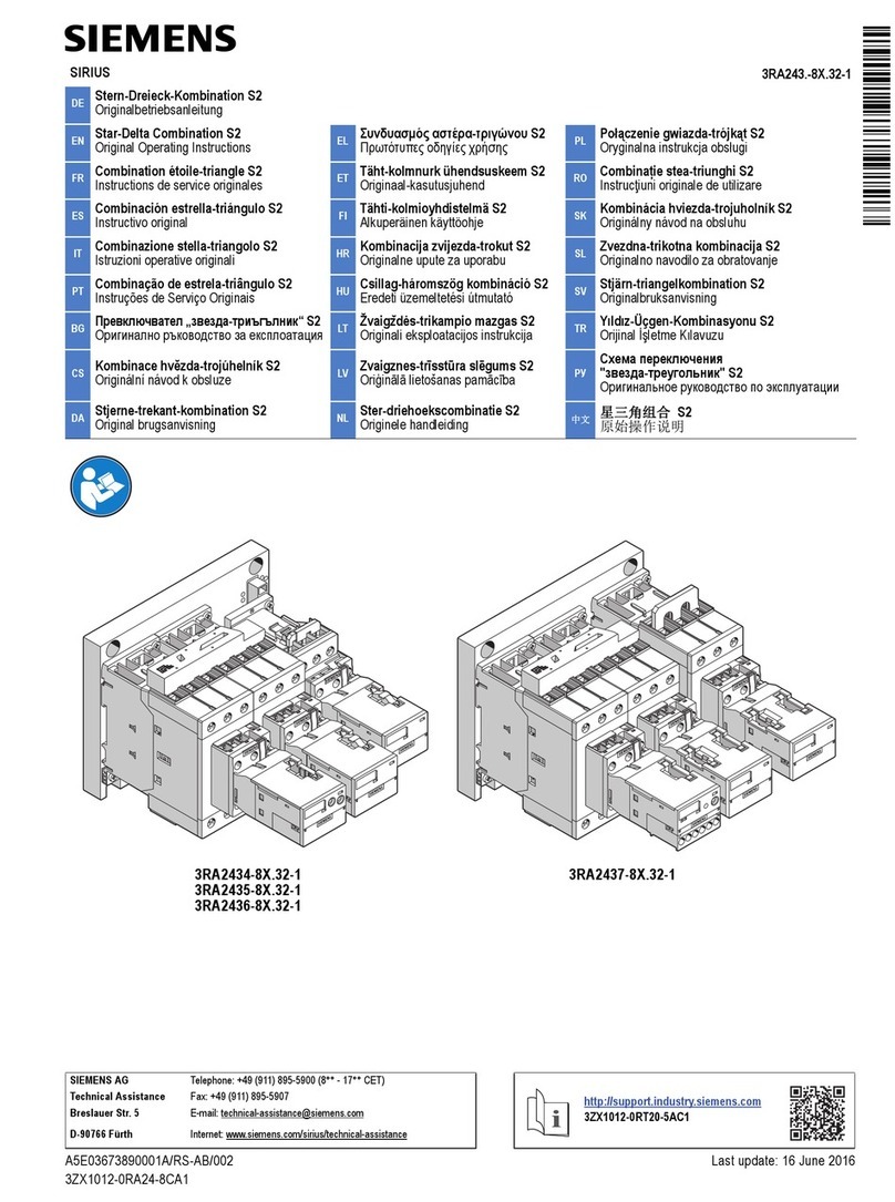 Siemens SIRIUS Star-Delta Combination S2 Original operating instructions Siemens SIRIUS Star-Delta Combination S2 Original operating instructions