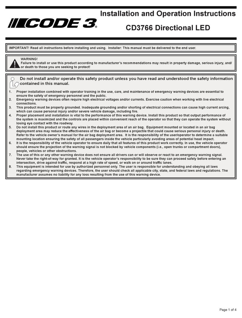 Code 3 CD3766 Owner's manual