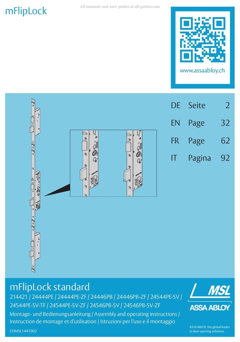Assa Abloy mFlipLock standard Assembly and operating instructions