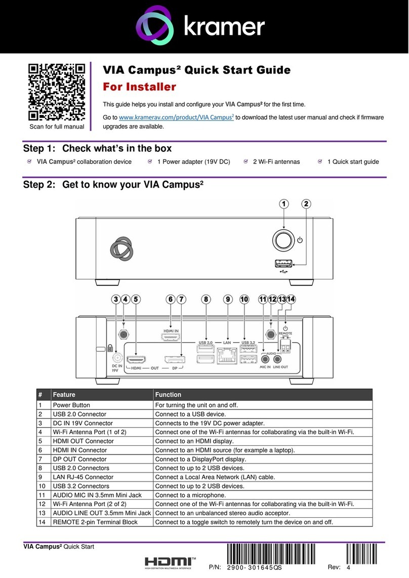 Kramer VIA Campus2 quick start guide
