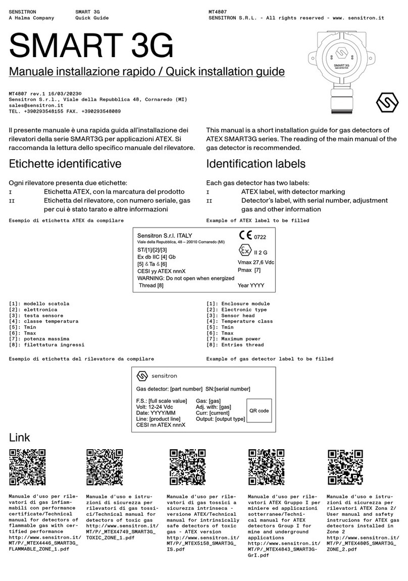 Halma SENSITRON SMART 3G Quick installation guide Halma SENSITRON SMART 3G Quick installation guide