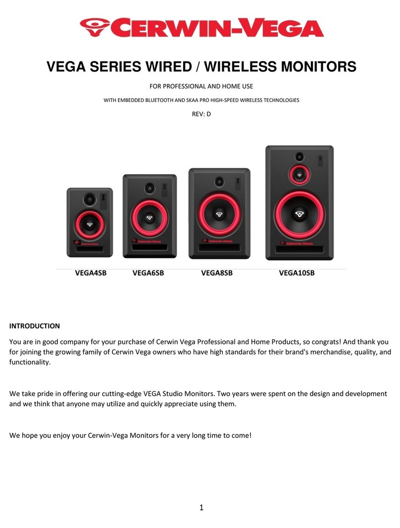 Cerwin-Vega Vega Series User manual Cerwin-Vega Vega Series User manual
