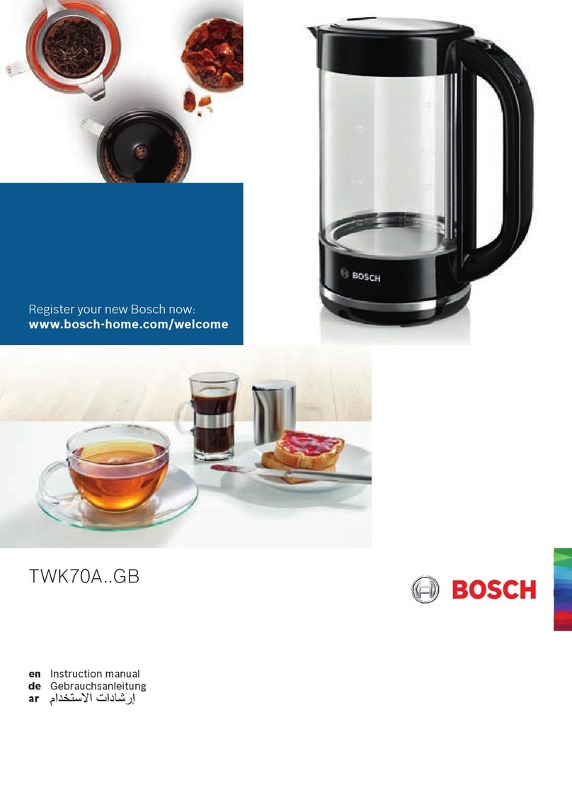 Bosch TWK70A GB Series User manual Bosch TWK70A GB Series User manual