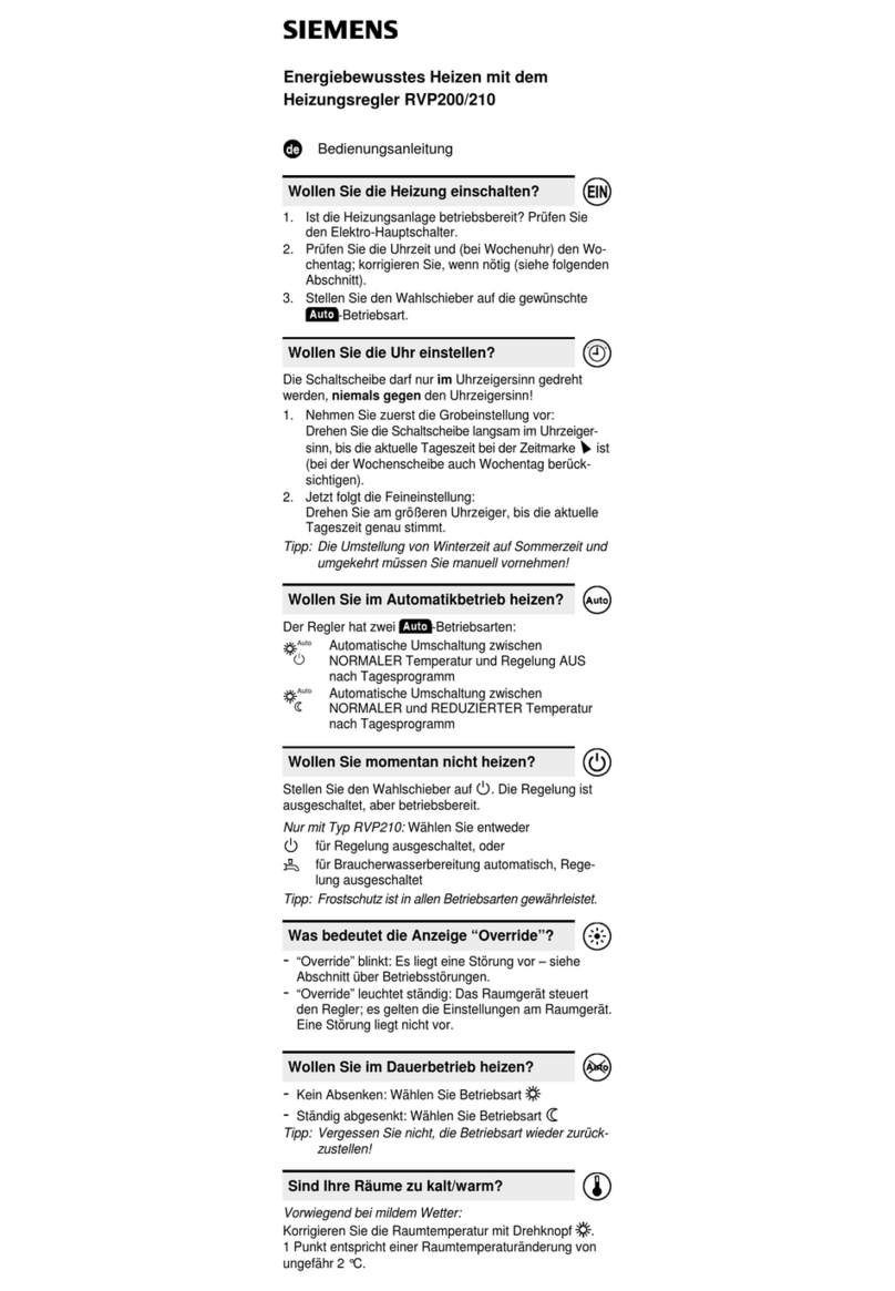 Siemens RVP200/210 User manual