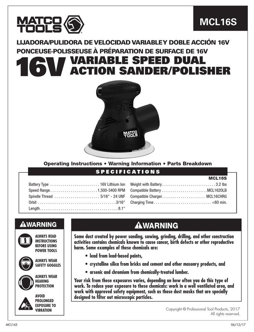 Matco Tools MCL16S Operating instructions, warning information, parts breakdown