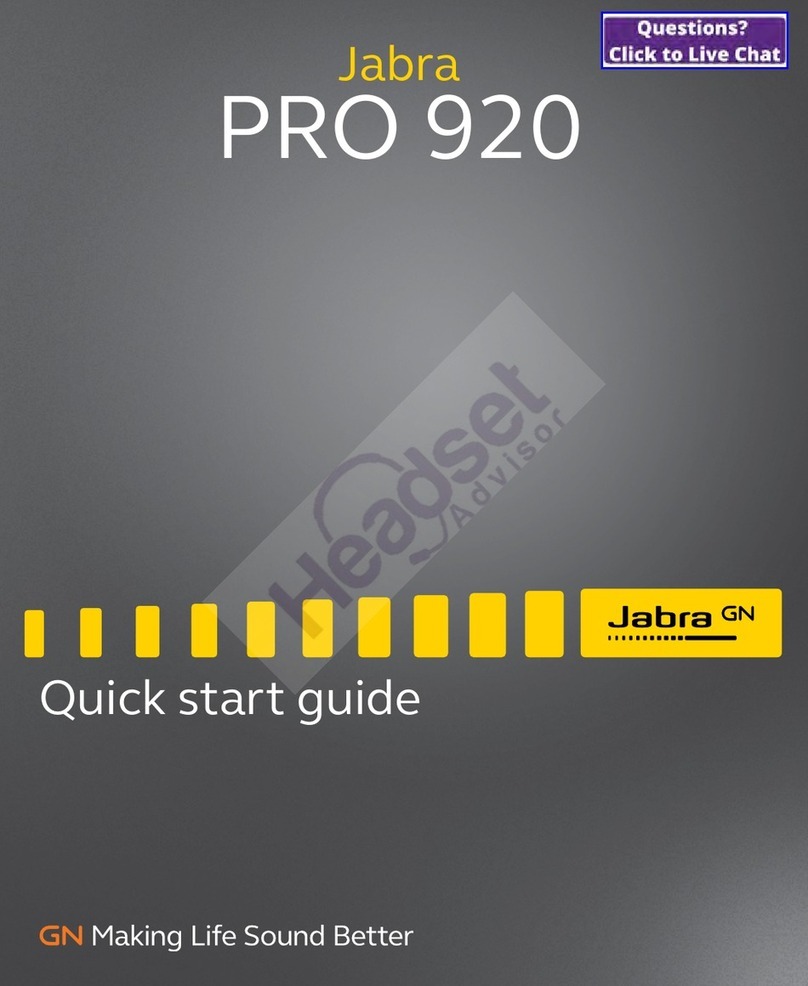 Jabra WHB003BS quick start guide
