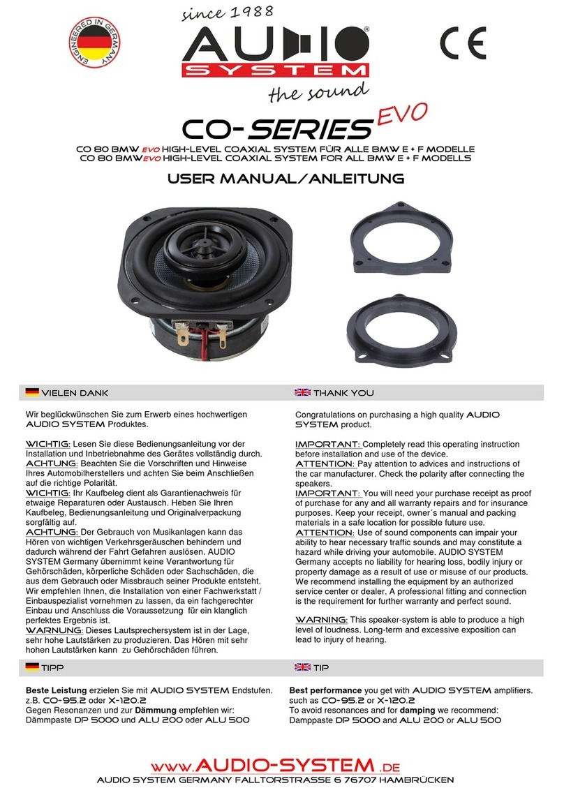 Audiosystem CO Series user manual