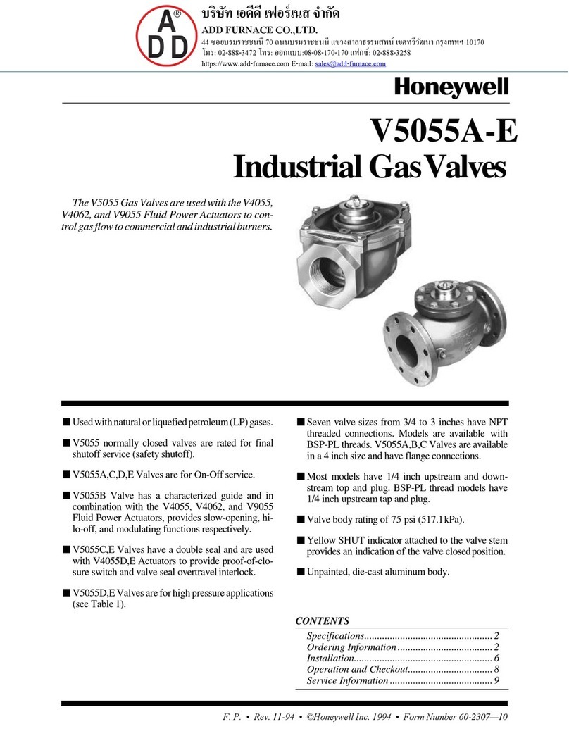 Honeywell V5055A-E User manual Honeywell V5055A-E User manual