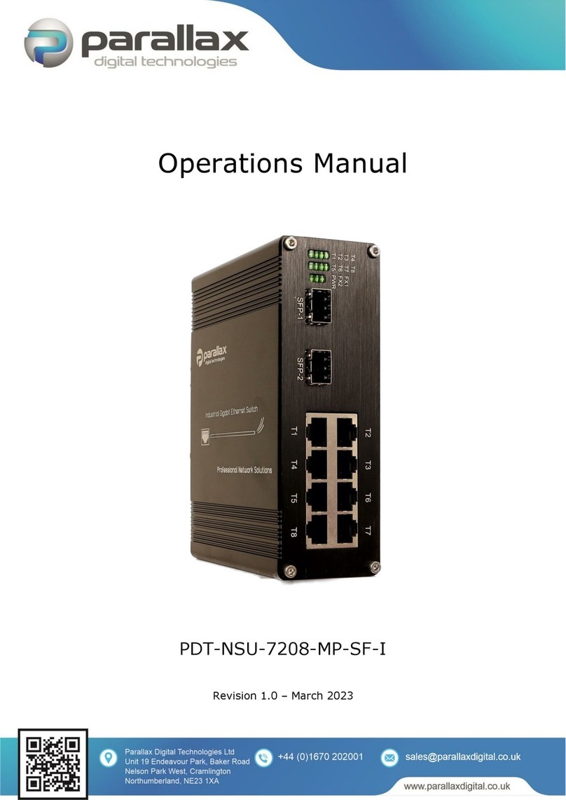 Parallax PDT-NSU-7208-MP-SF-I User manual
