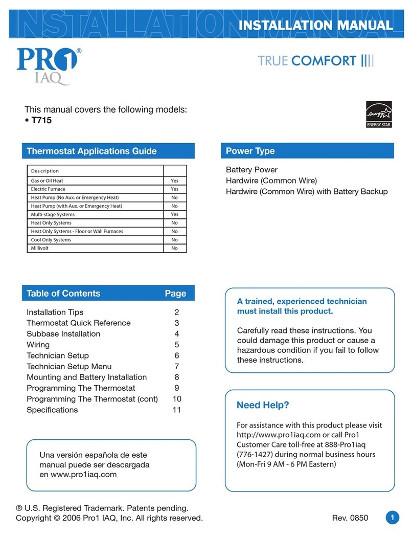 Pro 1 IAQ True Comfort III installation manual