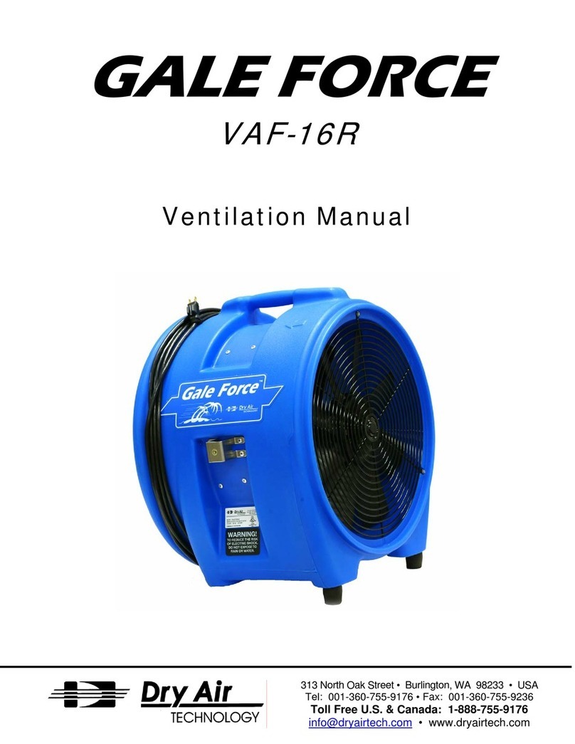 DryAIR GALE FORCE VAF-16R User manual