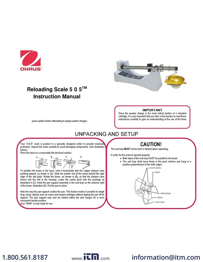 OHAUS Reloading Scale 5-0-5 instruction manual