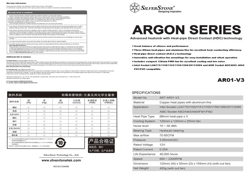 SilverStone argon series User manual SilverStone argon series User manual