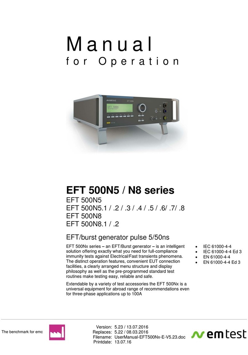 EMTEST EFT 500N5 Series Manual for operation