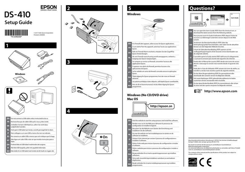Epson DS-410 Setup guide