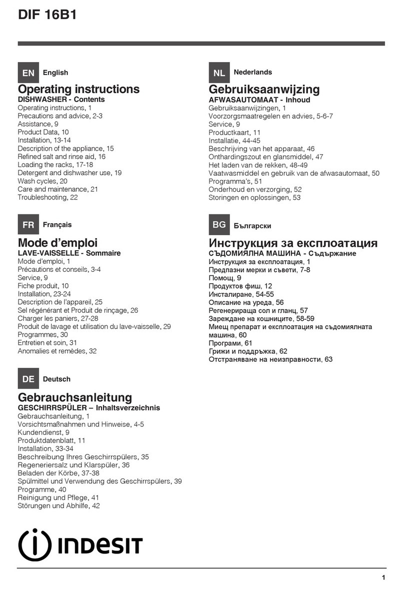 Indesit DIF 16B1 operating instructions