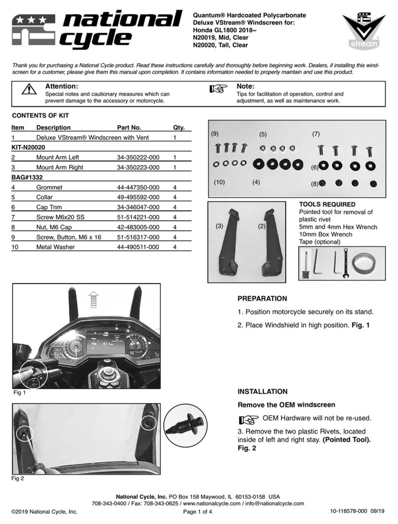 National Cycle N20019 User manual