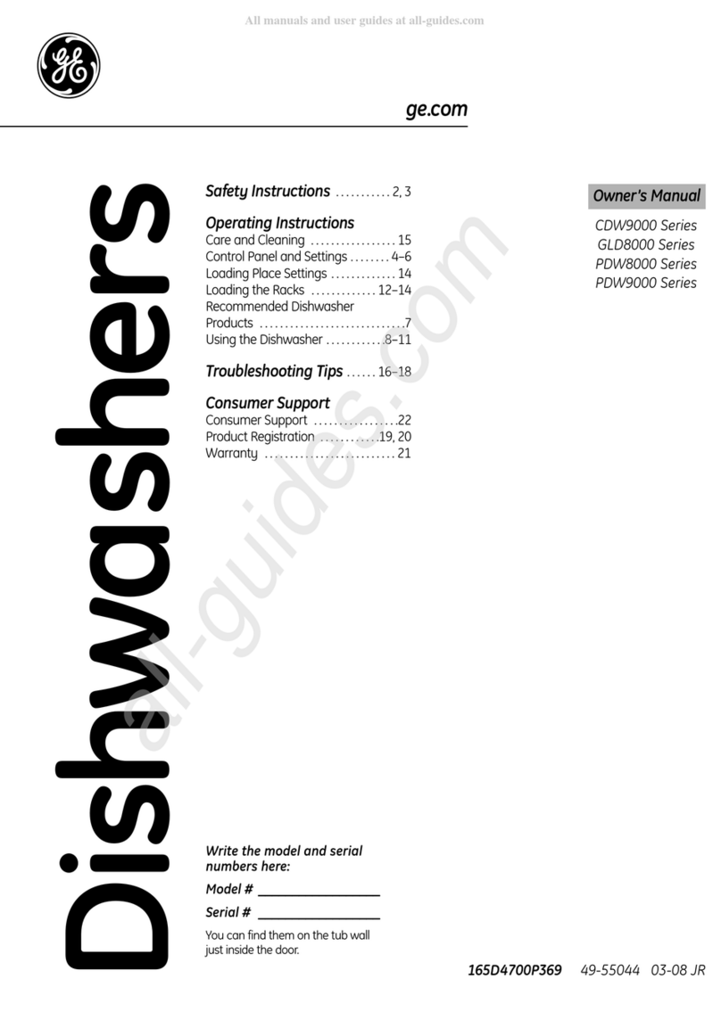 GE Profile PDW9000 Series User manual
