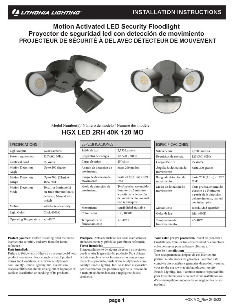 Acuity Brands Lithonia Lighting HomeGuard LED HGX LED 2RH 40K 120... installation instructions