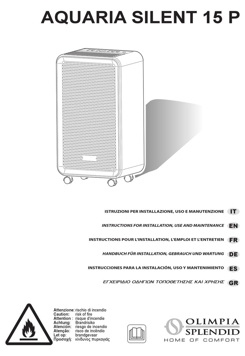 Olimpia splendid AQUARIA SILENT 15 P Instructions for installation, use and maintenance