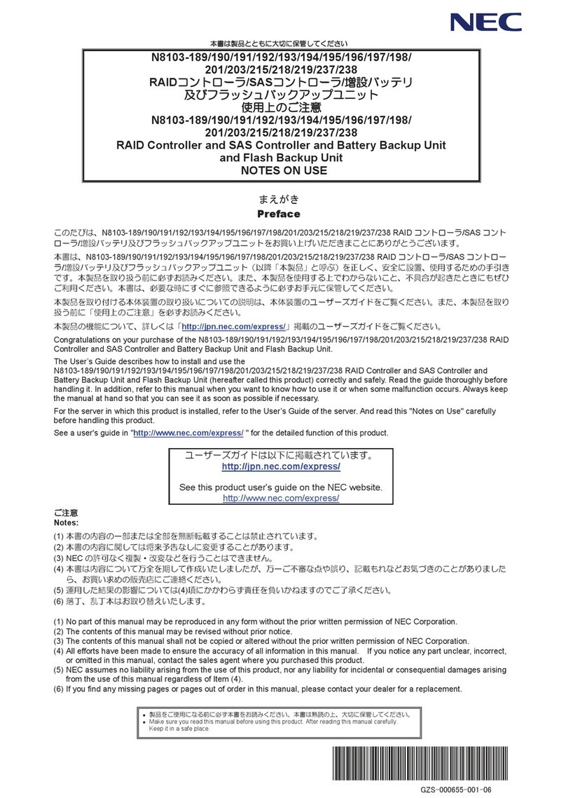 NEC N8103-197 Operating instructions
