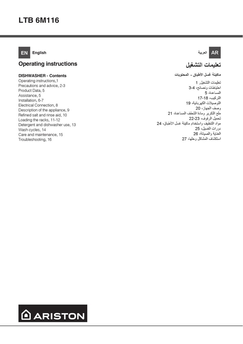 Ariston LTB 6M116 operating instructions
